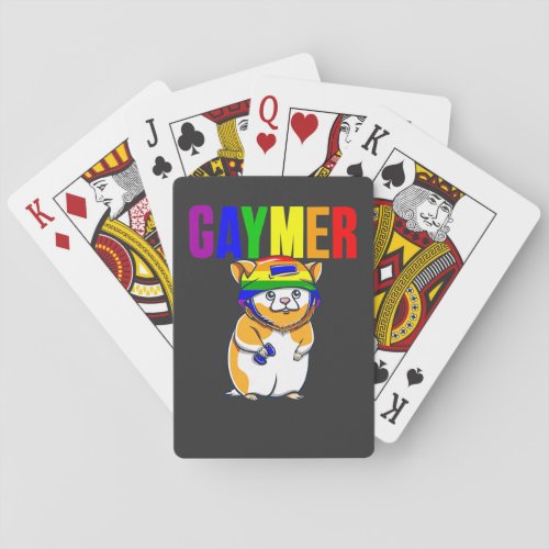 Hamster Gaymer LGBT Pride Video Game Gamer Gift  Playing Cards