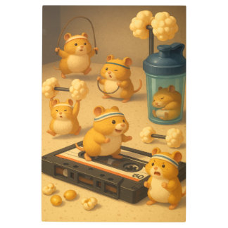 Hamster Gym Rush Metal Print