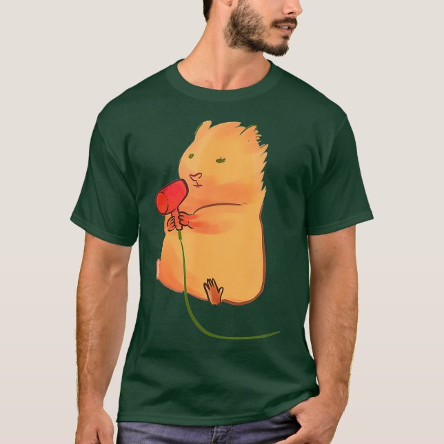 Hamster Hairdryer Animal Lover T-Shirt (Front)