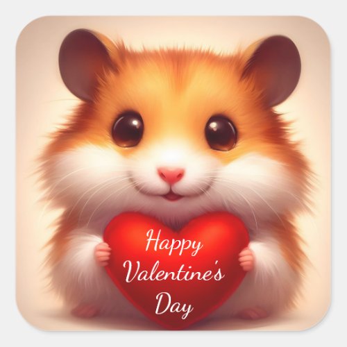 Hamster Happy Valentines Day Sticker