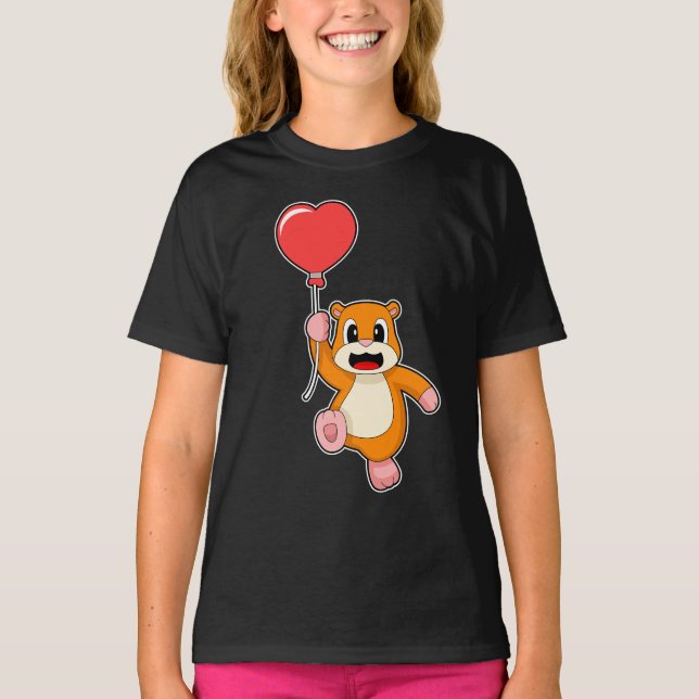Hamster Heart Balloon T-Shirt (Front)