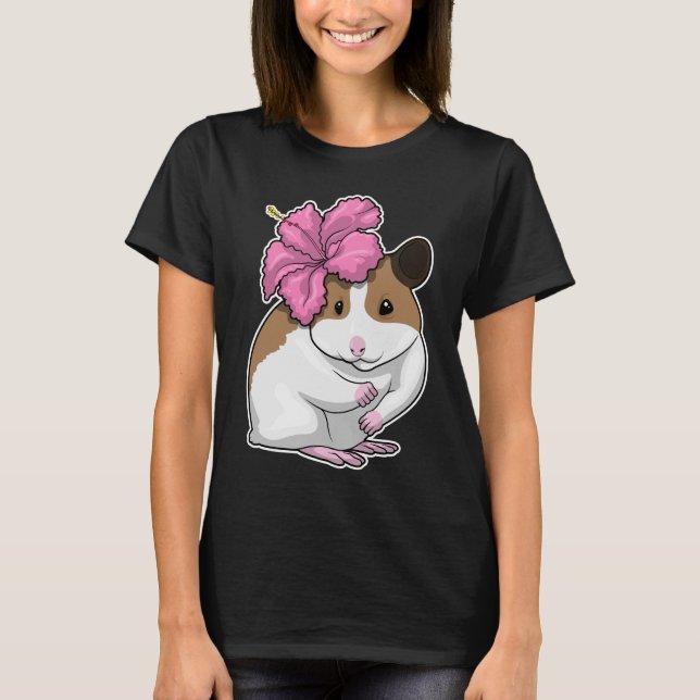 Hamster Hibiscus Flower T-Shirt (Front)