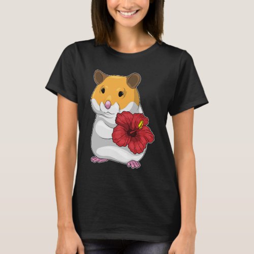 Hamster Hibiscus Flower T_Shirt