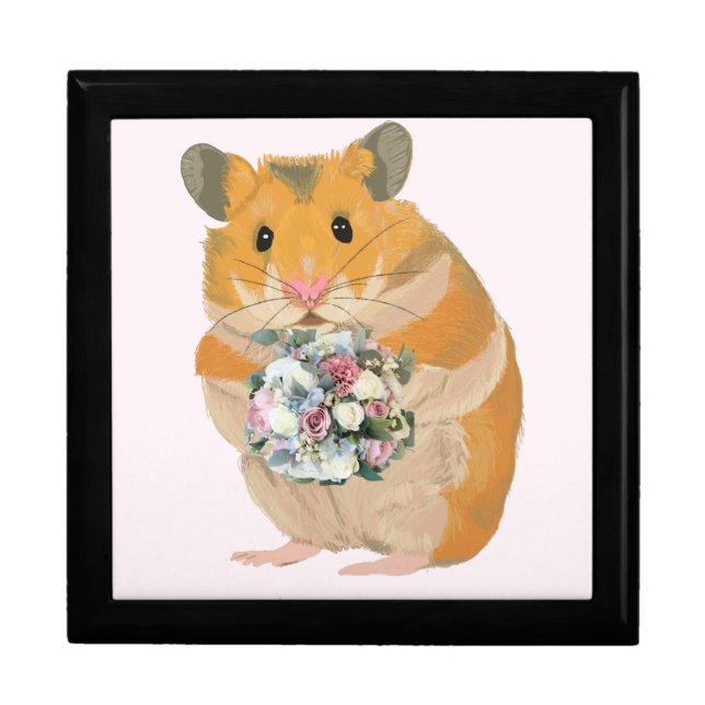 Hamster holding a bouquet  Valentine’s Gift Box (Front)
