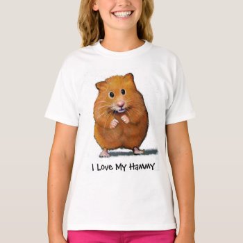 Hamster  I Love My Hammy Kid's Shirt by joyart at Zazzle