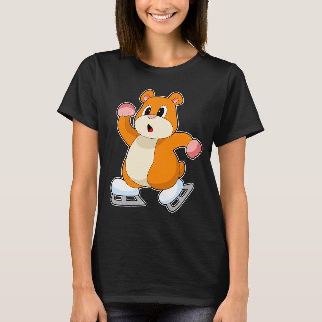 Hamster Ice skating Ice skates Winter sports T-Shirt (Front)