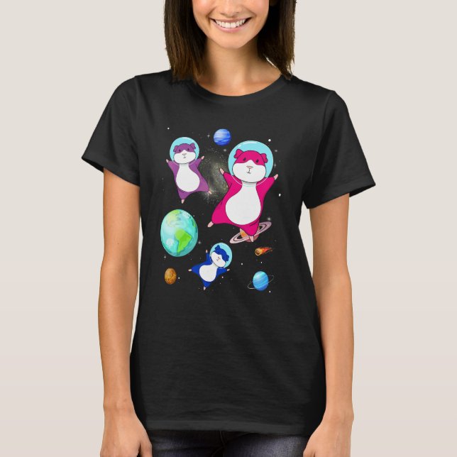 Hamster In Space Bisexual Flag Bisexuality Pride M T-Shirt (Front)