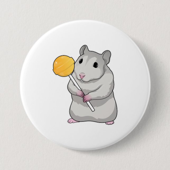 Hamster Lollipop Button (Front)