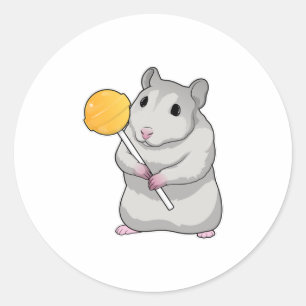 Hamster Lollipop Classic Round Sticker