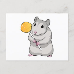 Hamster Lollipop Postcard
