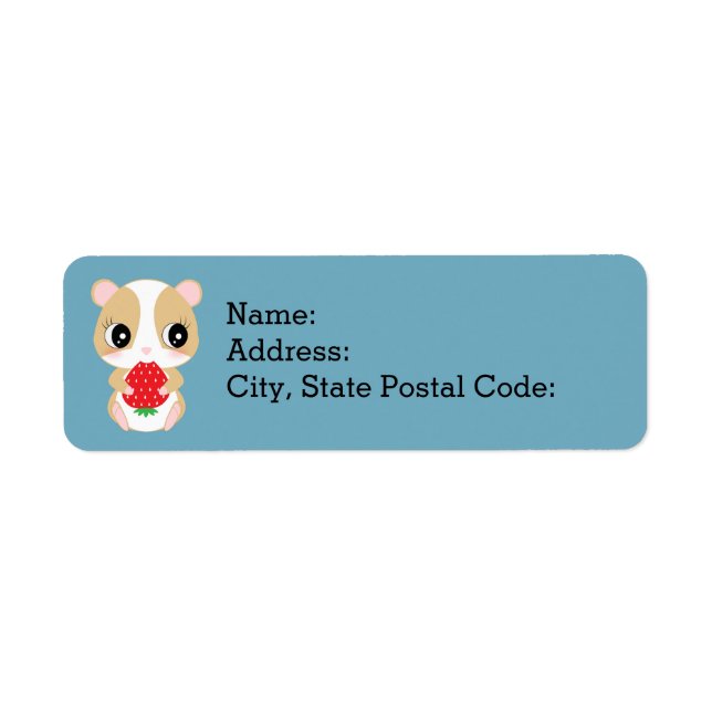 Hamster love strawberry by Pocket*Lounge Label (Front)