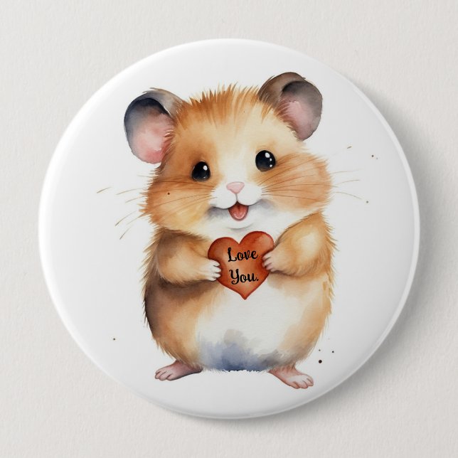 Hamster Love You Button (Front)