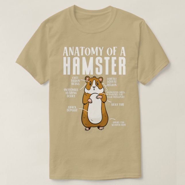 Hamster Lover Anatomy Of A Hamster  T-Shirt (Design Front)
