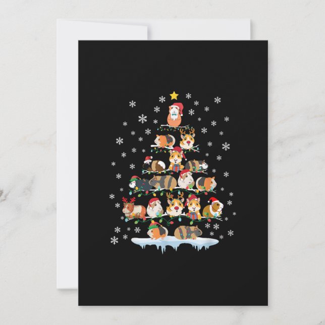 Hamster Lover Christmas Tree Guinea Pigs Gift Announcement (Front)