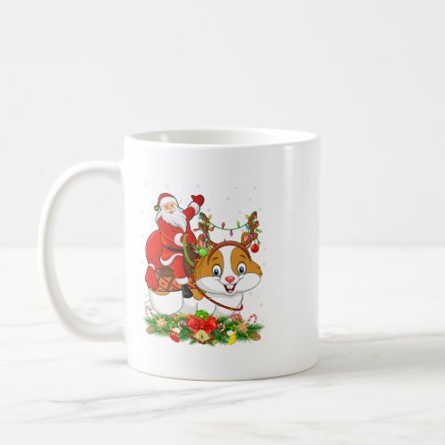 Hamster Lover Funny Santa Riding Hamster Christmas Coffee Mug