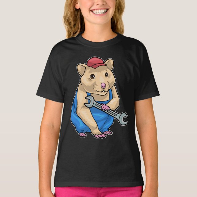 Hamster Mechanic Wrench T-Shirt (Front)