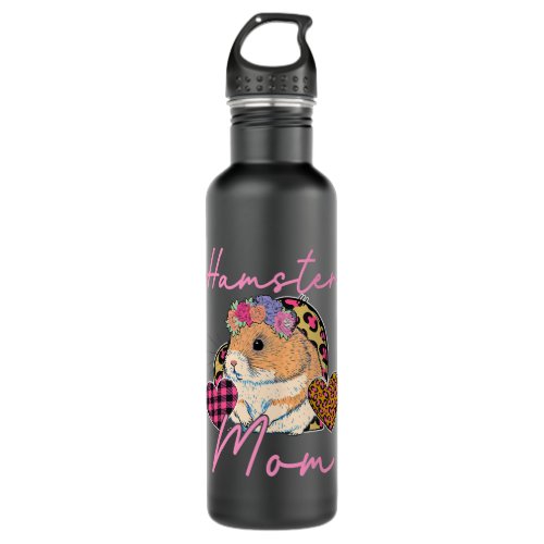 Hamster Mom Floral Hamster With Hearts Costume Fam Stainless Steel Water Bottle