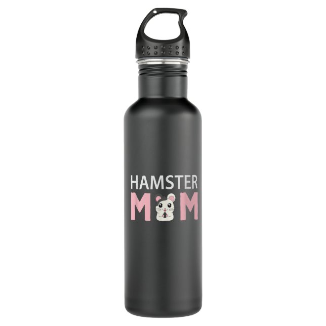 Hamster Mom Hamster Stainless Steel Water Bottle (Front)