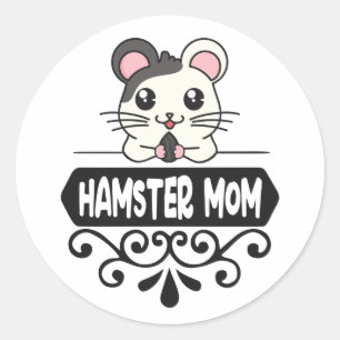 Hamster mom pet animal lovers cute classic round sticker