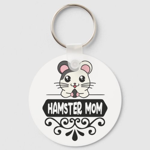 Hamster mom pet animal lovers cute keychain