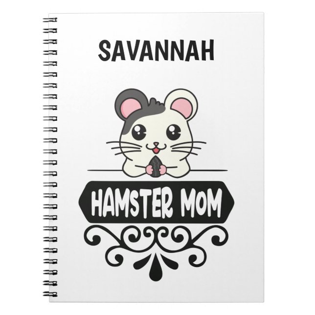 Hamster mom pet animal lovers cute notebook (Front)