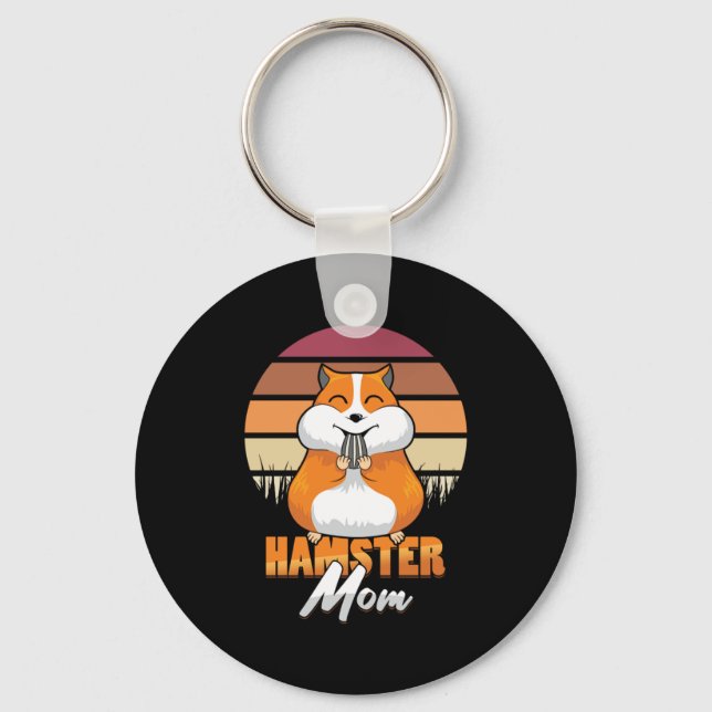 Hamster Mom Retro Rodent Owner Pet Lover Animal Gi Keychain (Front)