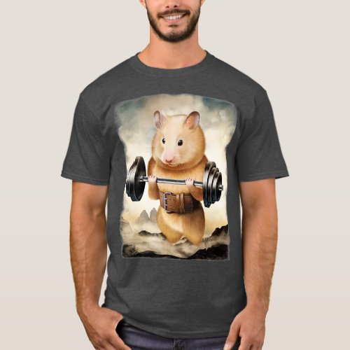 Hamster Muscle Training Weightlifting T_Shirt 