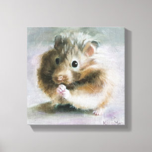 Hamster oil painting canvas print