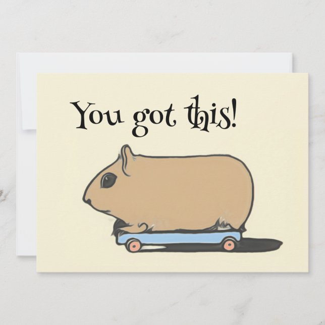 Hamster on a Skateboard Encouragement  Card (Front)
