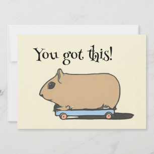 Hamster on a Skateboard Encouragement Card