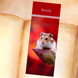 Hamster on Red Lotus Bud