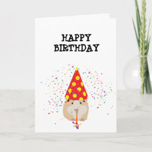 Hamster Partying - Animals at Birthday Card
