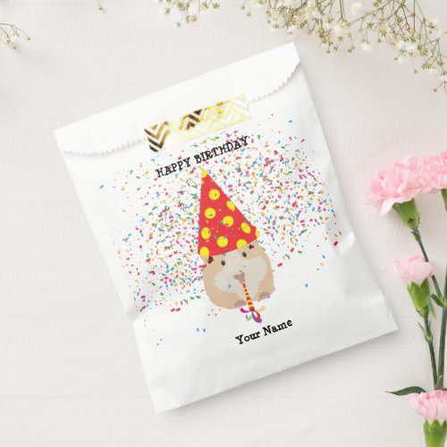 Hamster Partying _ Animals at Birthday Party Favor Bag