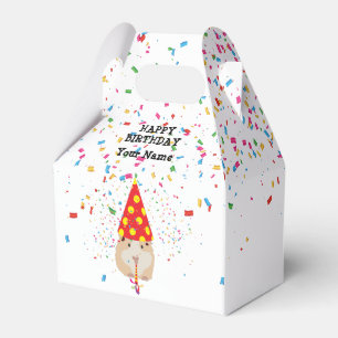 Hamster Partying - Animals at Birthday Party Favor Boxes