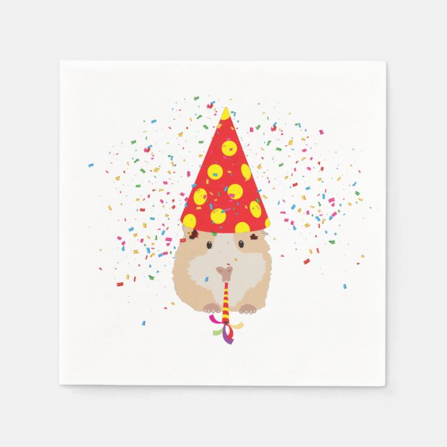 Hamster Partying - Animals Having a Party Napkins (Front)