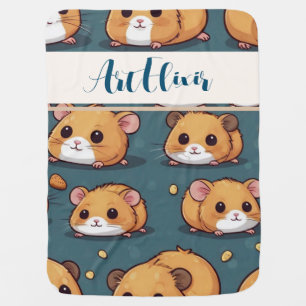 Hamster Pattern Print Baby Blanket
