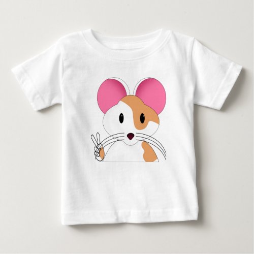 Hamster Peace Sign Baby T_Shirt