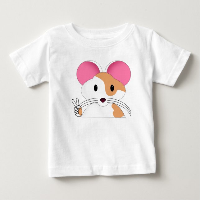 Hamster Peace Sign Baby T-Shirt (Front)
