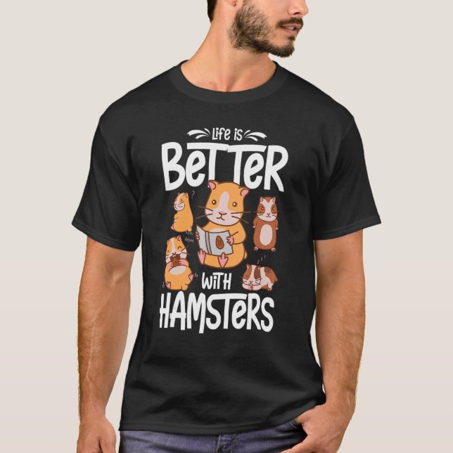 Hamster Pet Animal  Cute Cages Ball Wheel Food 15 T-Shirt (Front)