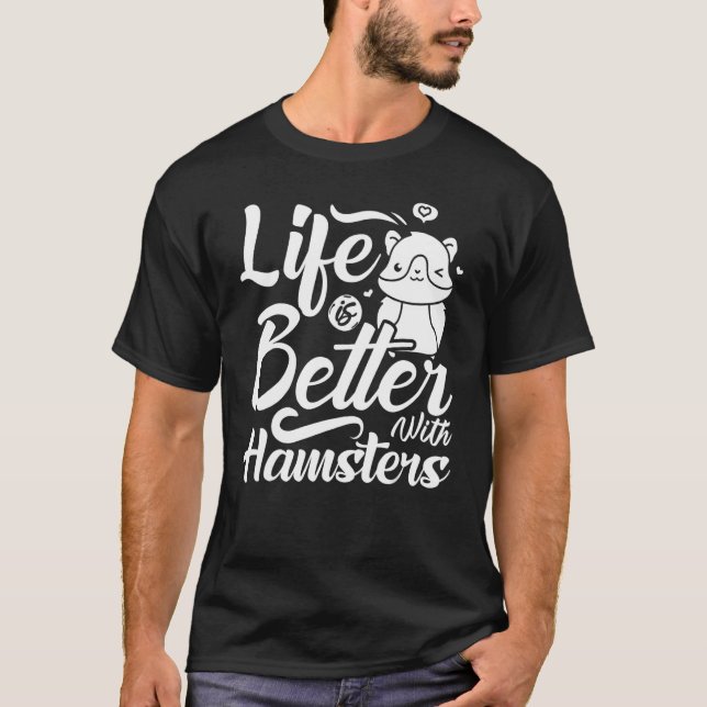 Hamster Pet Animal  Cute Cages Ball Wheel Food 2 T-Shirt (Front)
