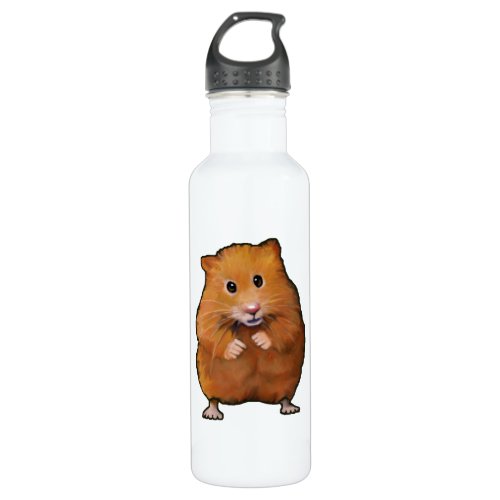 Hamster Pet Color Pencil Freehand Art Water Bottle