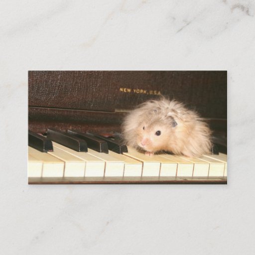 Customizable Hamster piano business card