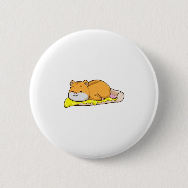 Hamster & Pizza with Cheese Button (Front)