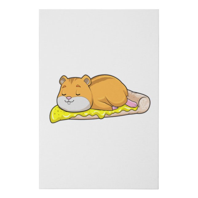 Hamster & Pizza with Cheese Faux Canvas Print (Front)