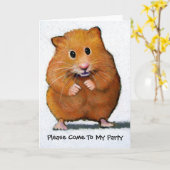 HAMSTER Please Come To My Party Card | Zazzle