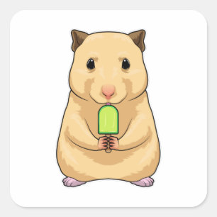 Hamster Popsicle Square Sticker