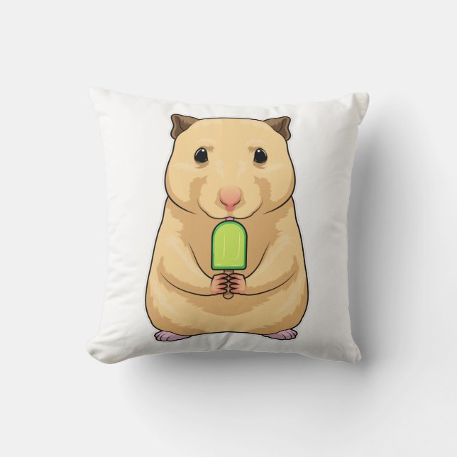 Hamster Popsicle Throw Pillow (Front)