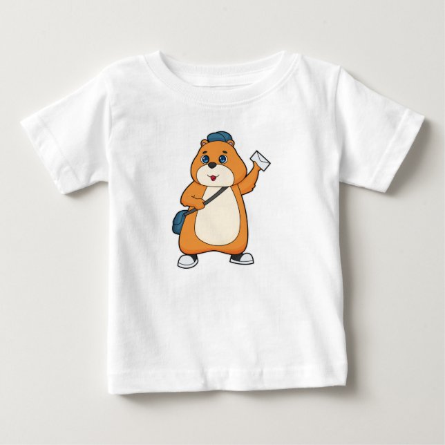 Hamster Postman Letter Baby T-Shirt (Front)
