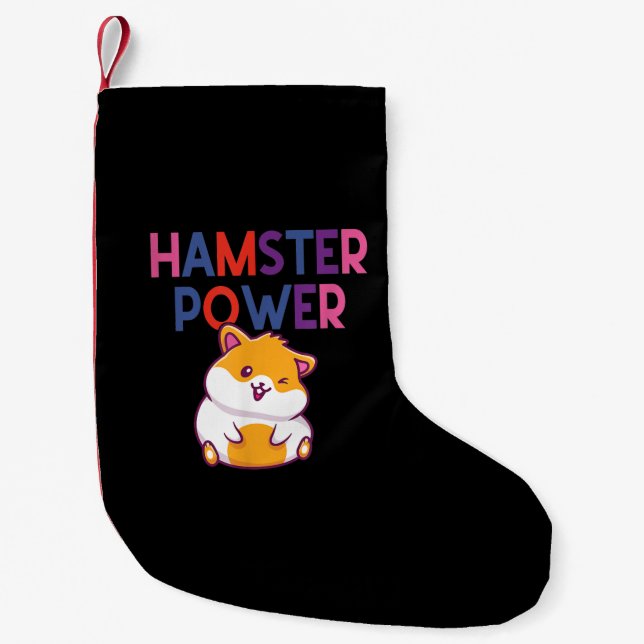 Hamster Power Cute Hamster Small Christmas Stocking (Front)