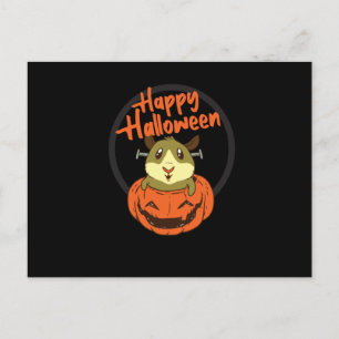 Hamster Pumpkin Happy Halloween Postcard